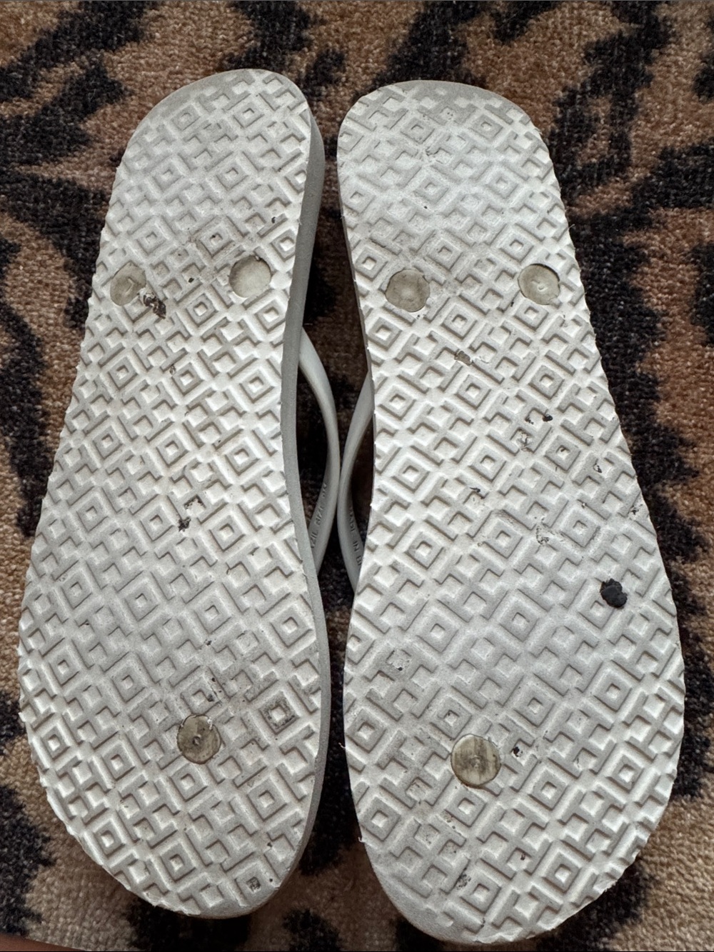 Tory Burch White Logo Flip Flop Sandals - Picture 8 of 11